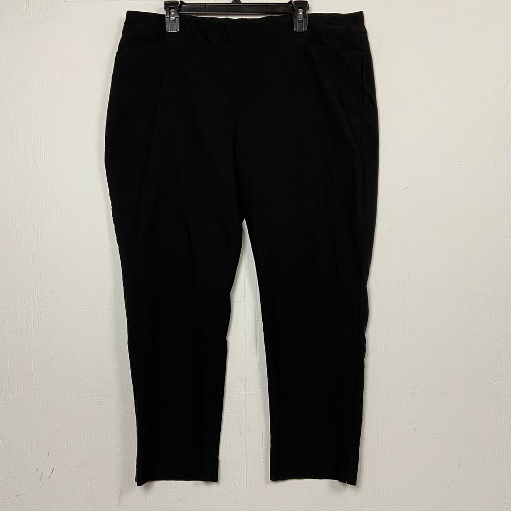 Chico's So Slimming Brigitte Black Stretch Slim Ankle Pant Size 20 Office Career